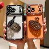 Применимо к чехлу для мобильного телефона iPhone17PRO с зеркальным держателем Apple 17 гальванизированные четыре угла противоударный держатель со стразами-лебедями