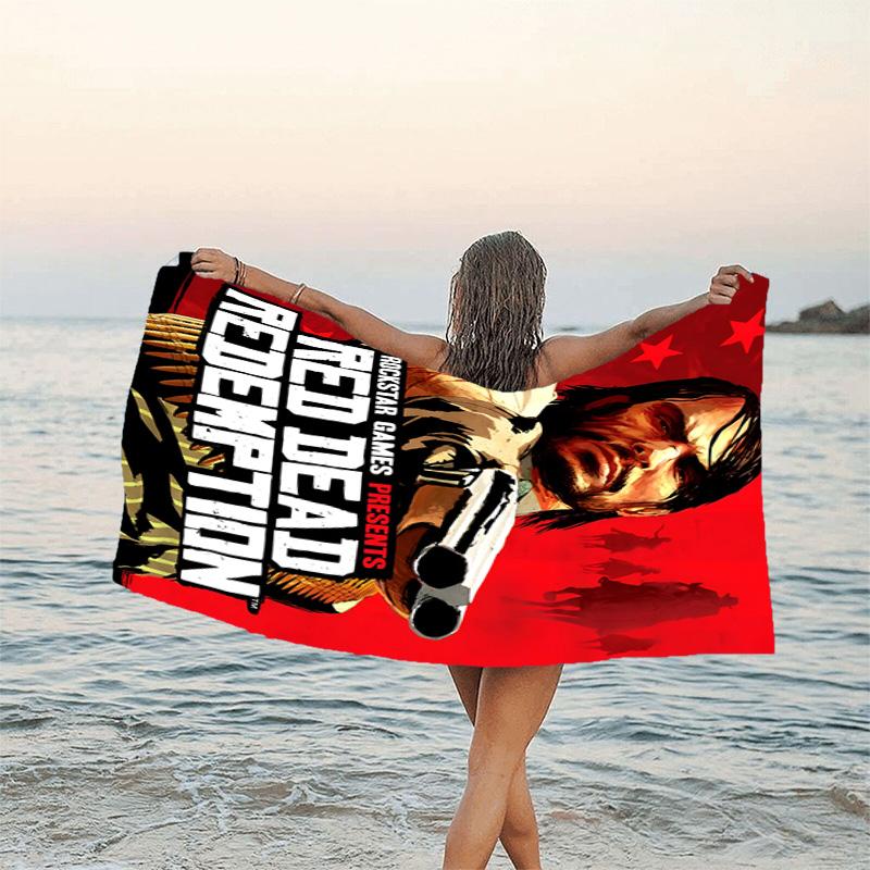 1 шт. Пляжное полотенце Red Dead Redemption, Оборудование для пляжа и бассейна на побережье, Модный рисунок, Прямоугольное, Необходимое в путешествии
