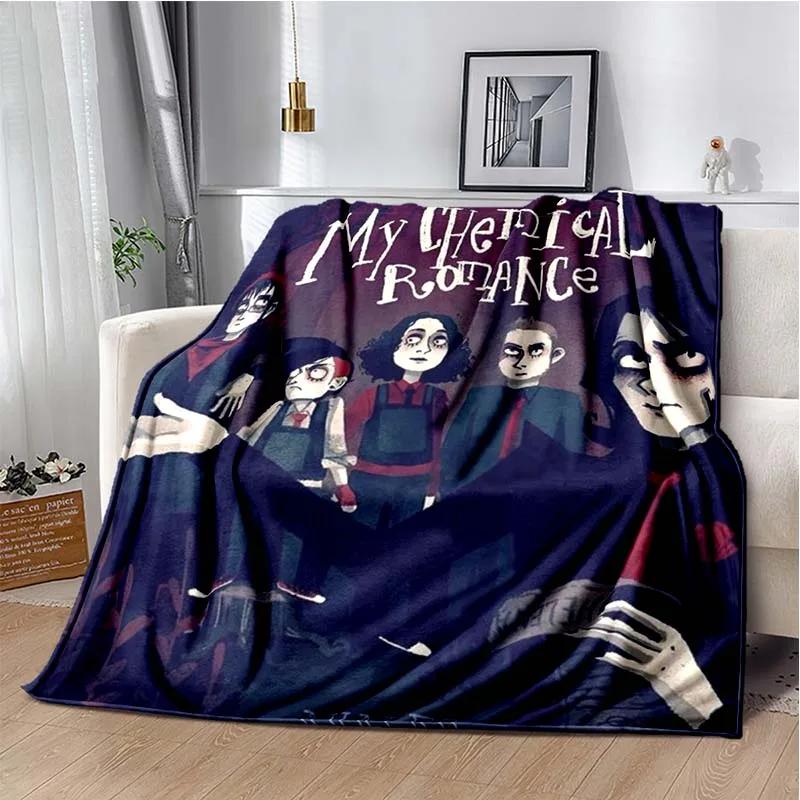 США My Chemical Romance Band Одеяло с принтом Фланелевое одеяло Мягкое теплое плюшевое одеяло для кровати, спальни, дивана, пикника, вентилятора, подарок