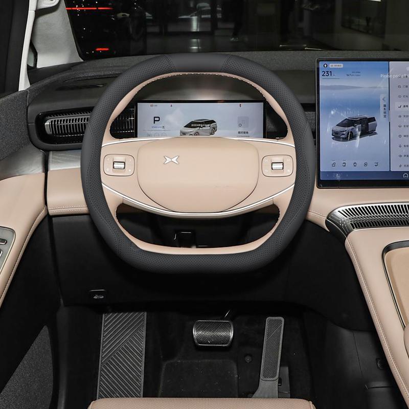 Нескользящая, без запаха кожаная оплетка руля для XPeng X9 - Индивидуальная модификация салона, Ручная работа для идеальной посадки на 25 моделях.