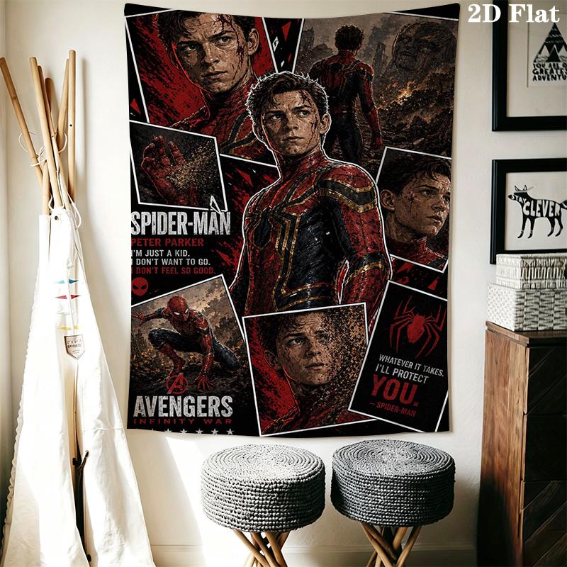 Spiderman Spiderverse Tapestry Background Cloth Wallmounted Home Decor Work Of Art Christmas Gift