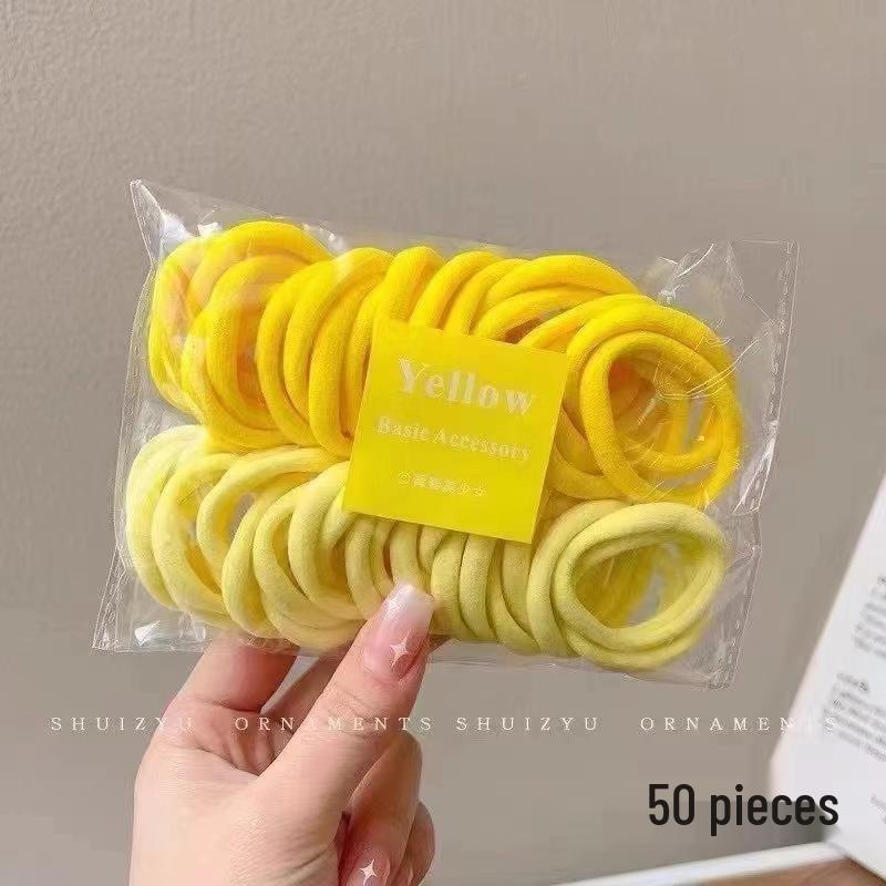 Набор из 50 градиентных резинок для волос в наличии - Высокоэластичные бесшовные разноцветные резинки для девочек