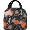 Сумка для ланча с мячами и баскетболом, изолированная, многоразовая, спортивная, тематическая, для мальчиков и девочек, переносная сумка-холодильник для ланча