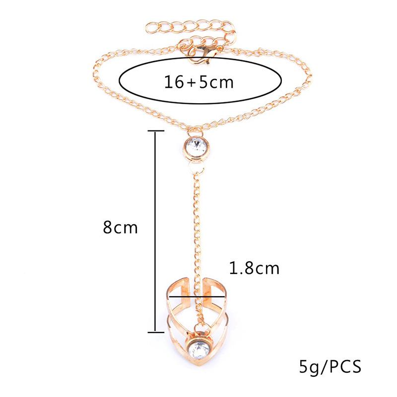 Ring Bracelet One Bracelet Diamond-set Geometric Hollow Arrow Chain Stitching Metal Fashion Simple Women's