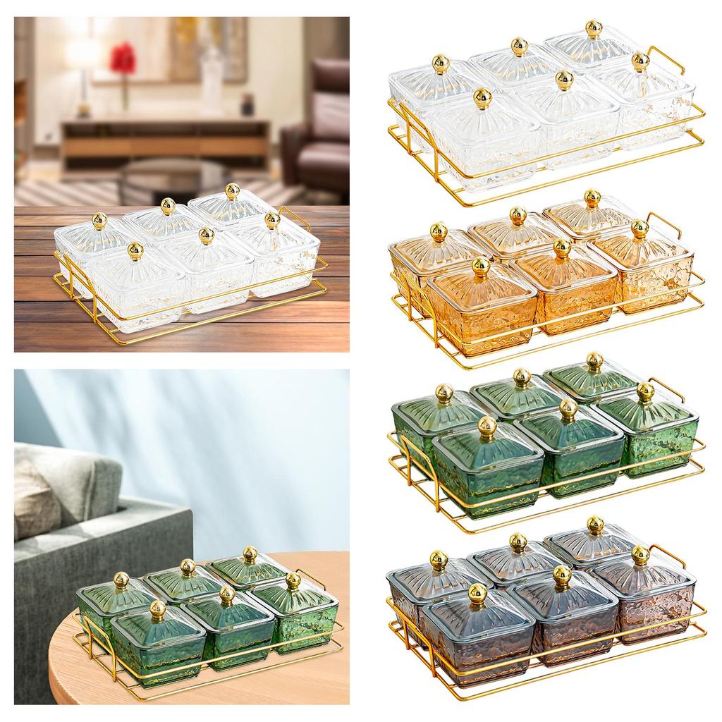 Десертная тарелка для сухофруктов с крышками, банка для печенья, контейнер для хранения продуктов для свадьбы, столовой, вечеринки, гостиной, приправ