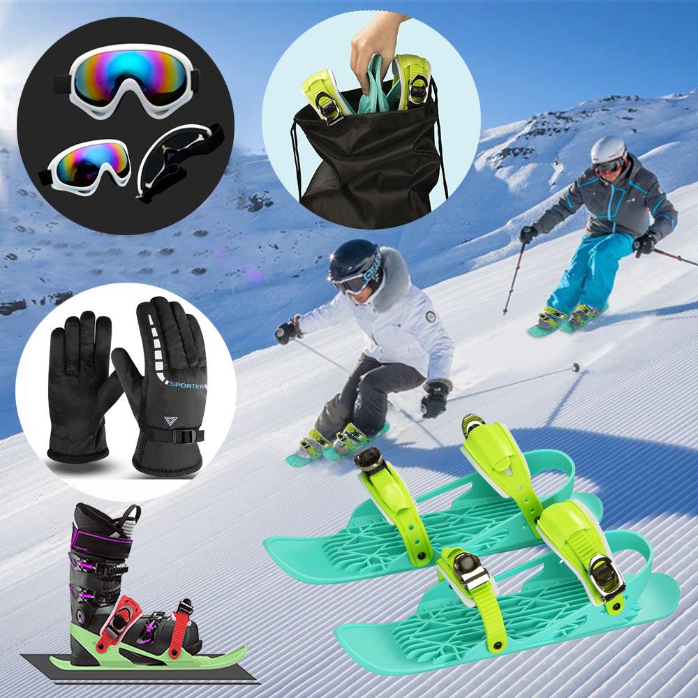 Мини уличные лыжи и длинные лыжи для ходьбы по снегу: Короткие и длинные снегоступы для дикой местности