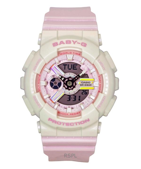 Casio Baby-G Аналогово-цифровые Часы Женские Розовый Циферблат Кварцевые Ремешок из Смолы BA-110PD-4A 100М