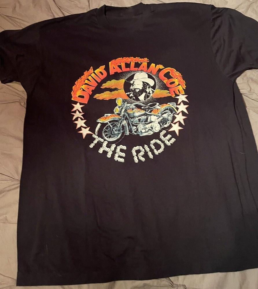 David Allan Coe The Ride 80-х Винтажная Редкая Футболка S-4XL hgbf03 Унисекс Футболка