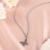 2Pcs Couple Necklaces Heart Butterfly Adjustable Jewelry Cut-out Bright Luster Necklaces for Valentines Day