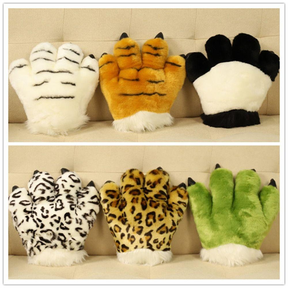 Stuffed Animal Tiger Claw Gloves Leopard Giraffe Animal Paw Gloves   Children Gifts