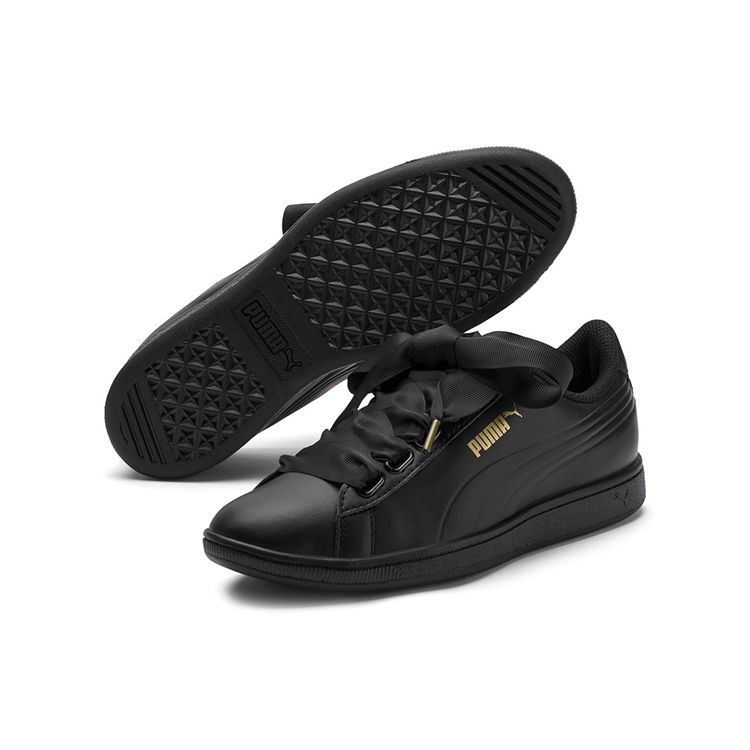 Puma Кеды Vikky Ribbon Satin Casual с низким верхом Женские кроссовки Черный 366088-01