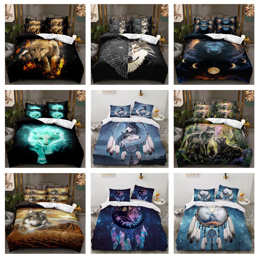 3D Wolf Bedding Set Animal Down Duvet Cover AU180 * 210 Full Size Luxury Quilt Cover Men's Bedding Cover