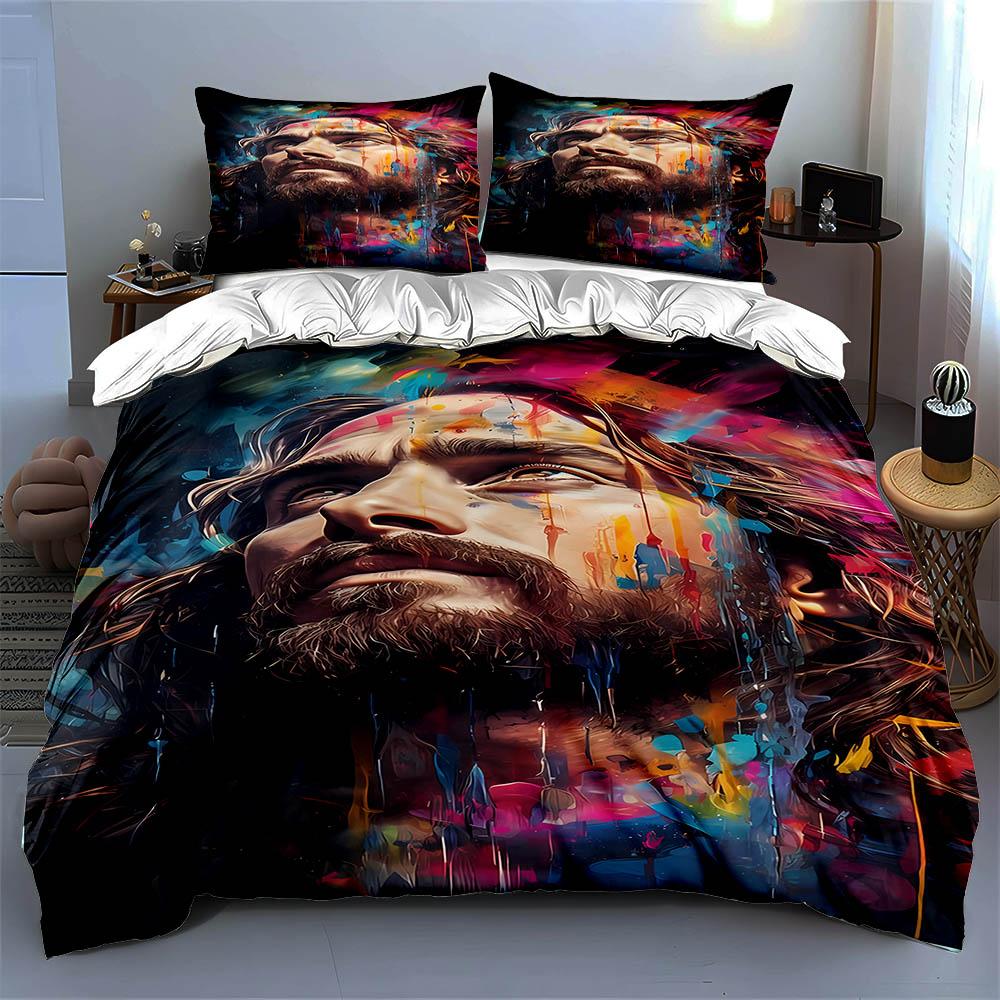 Vivid artistic portrait Bedding Duvet cover sets Duvet covers Pillowcases gifts (1 * Duvet Cover 2 * Pillowcases, without duvet insert)
