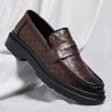 Модная мужская обувь из натуральной коричневой кожи, дышащая, повседневная, слипоны, перфорированные лоферы, мужские мокасины, обувь для вождения