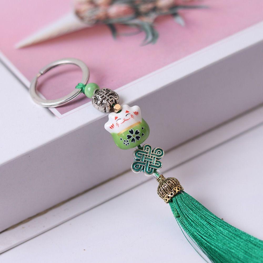Animal Cat Key Ring Kids Toy Lucky Cat Keyring Key Holder Lucky Cat Keychain Weaving Key Chains