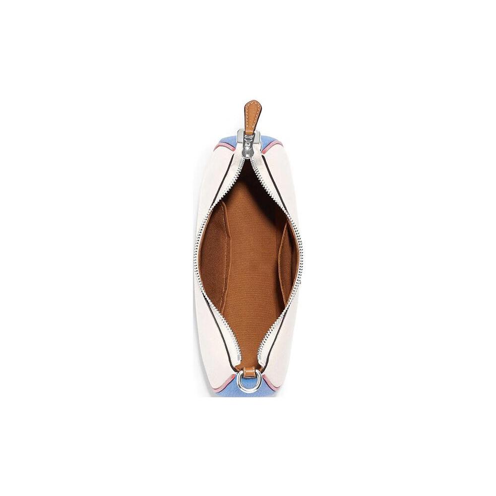 New COACH Teri Cow Leather Crescent Bag, Handbag, Shoulder Bag Women's White CJ595-SVCAH