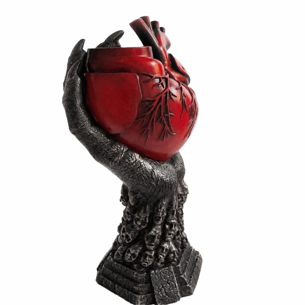 Gothic Style Resin Vase Heart-shaped Flower Pot Heart-shaped Vase Halloween Gift
