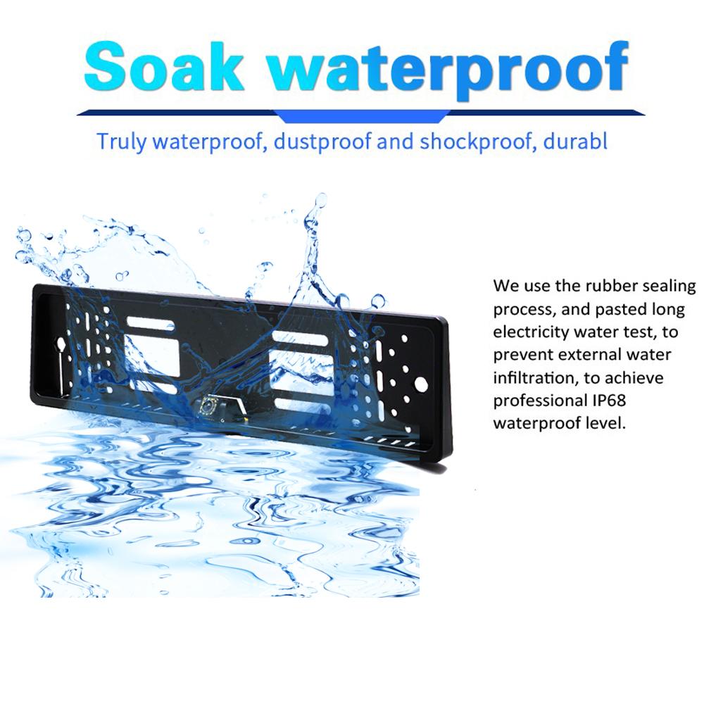 Achteruitrij Camera Dynamic Trajectory European License Plate Frame Rear View System With Night Vision IR Lights LED