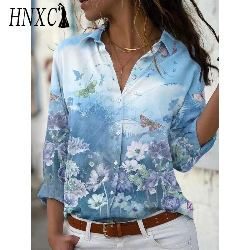 HNXC 38 Цветов Женские Модные Повседневные Блузки и Рубашки с Длинным Рукавом и Воротником-Поло