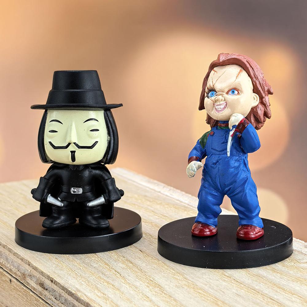 10pcs Anime Film Series Chucky Freddy Joker Jason Action Figure Toys Model Halloween Doll Gift