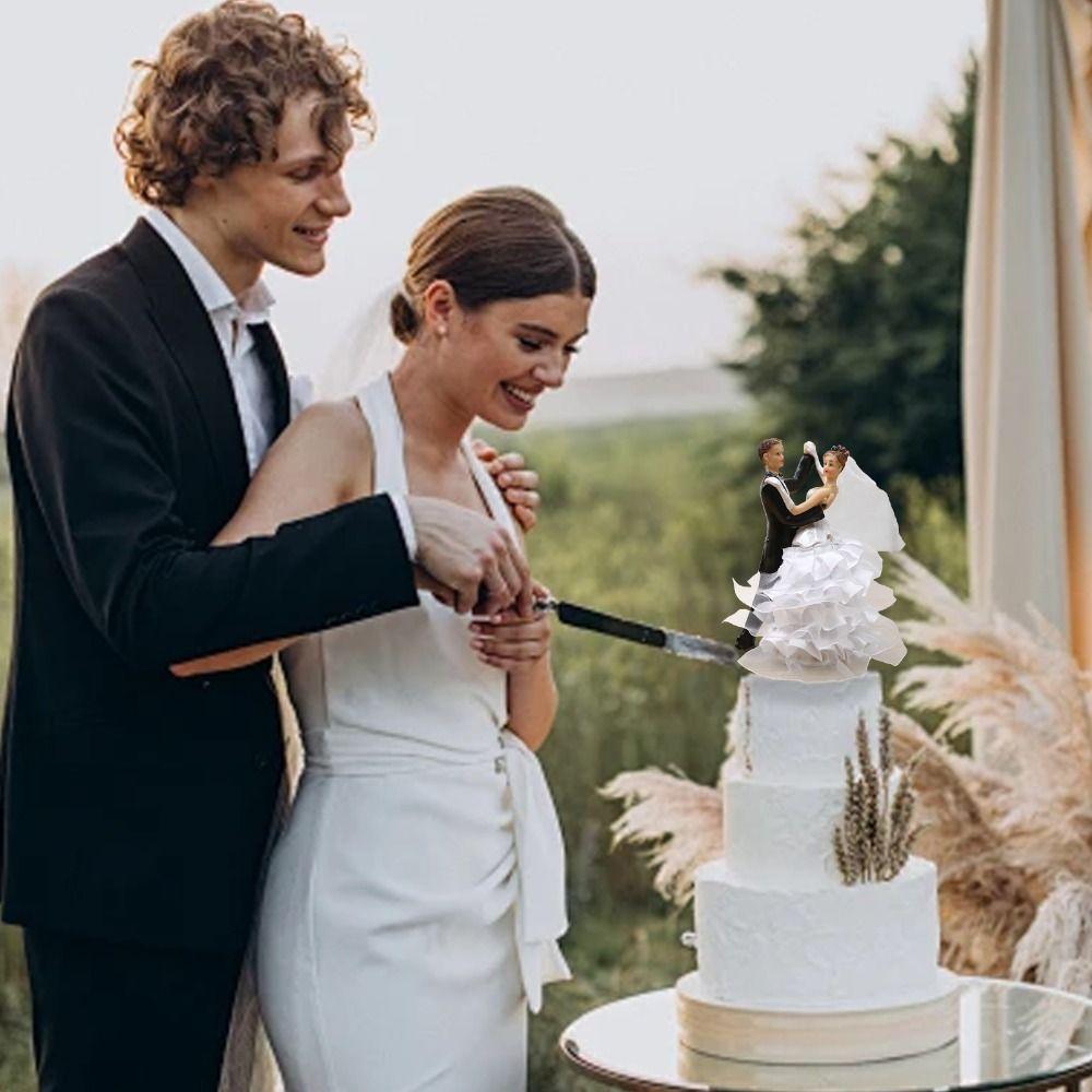 Юбилейная вечеринка Полимерная глина Свадебные фигурки на торт Танцующие фигурки Фигурки пары Женщины