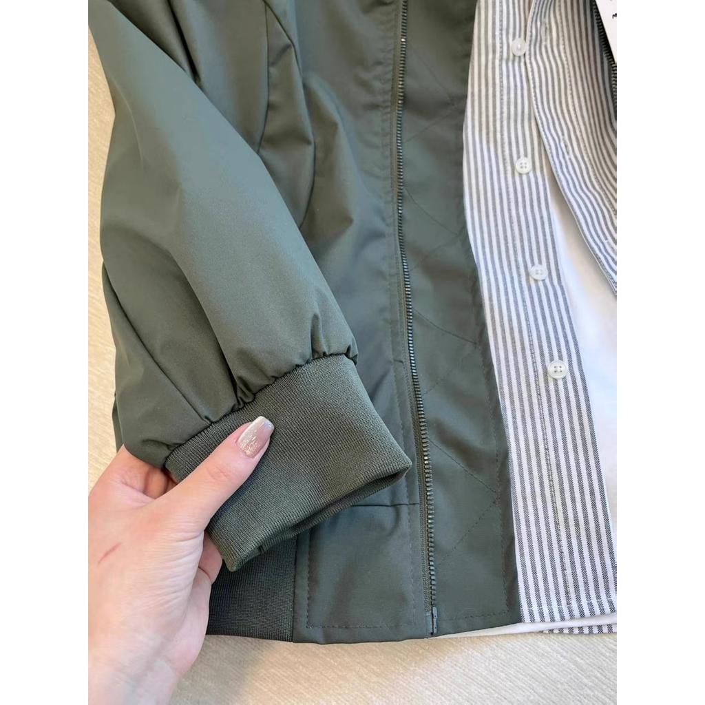 Men's Casual Solid Color Baseball Collar Jacket, Men's Sports Jacket, Work Jacket, Thin Coat