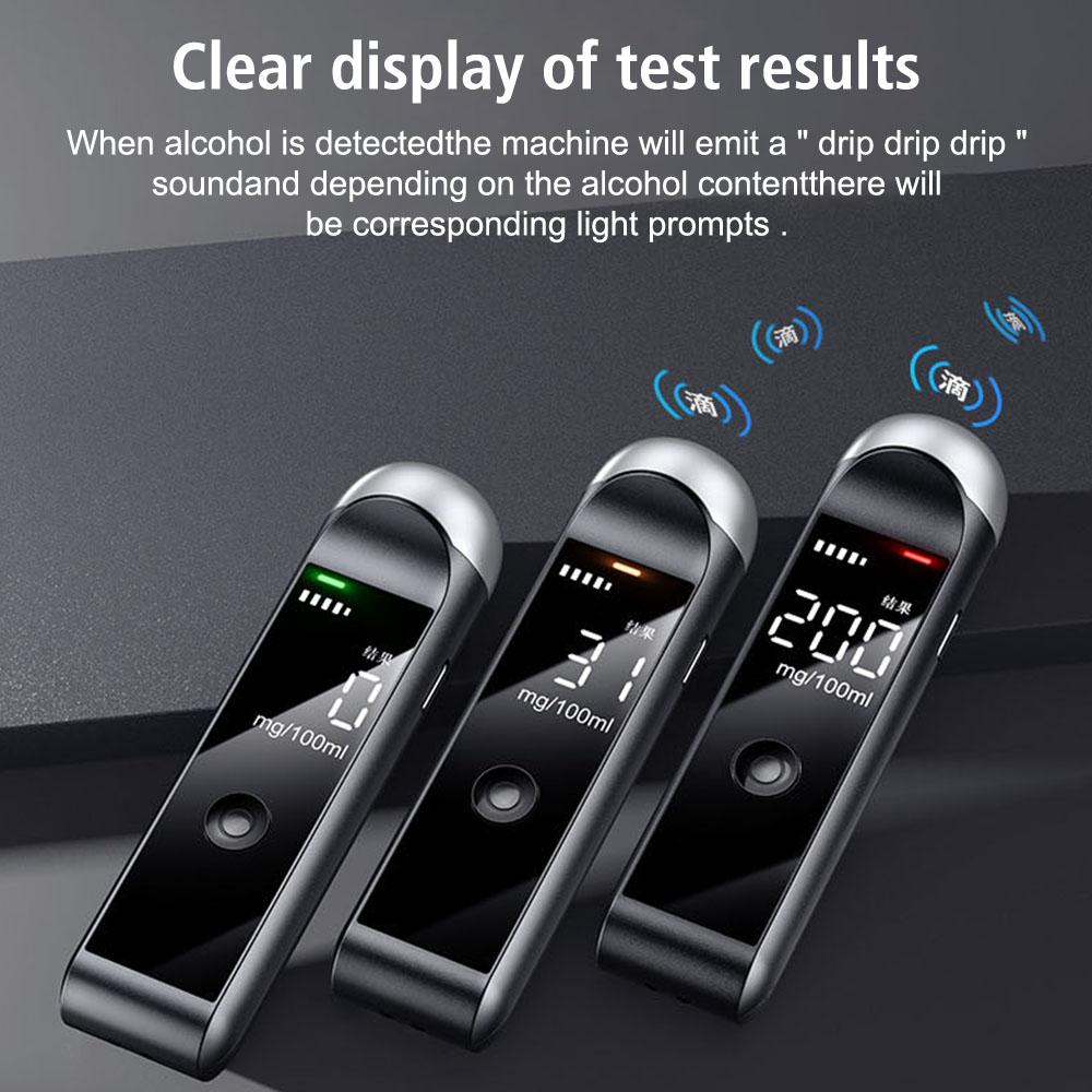 Алкотестер с предупреждающим зуммером Портативный тестер алкоголя Цифровой ЖК-дисплей 0-200 мг/100 мл Детектор алкоголя Полицейский алкотестер