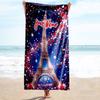 1PC Custom Name Eiffel Tower Romance Beach Towel Highly Absorbent And Sand-Resistant Towel for Swimming, Pool, Yoga, And Travel Lightweight