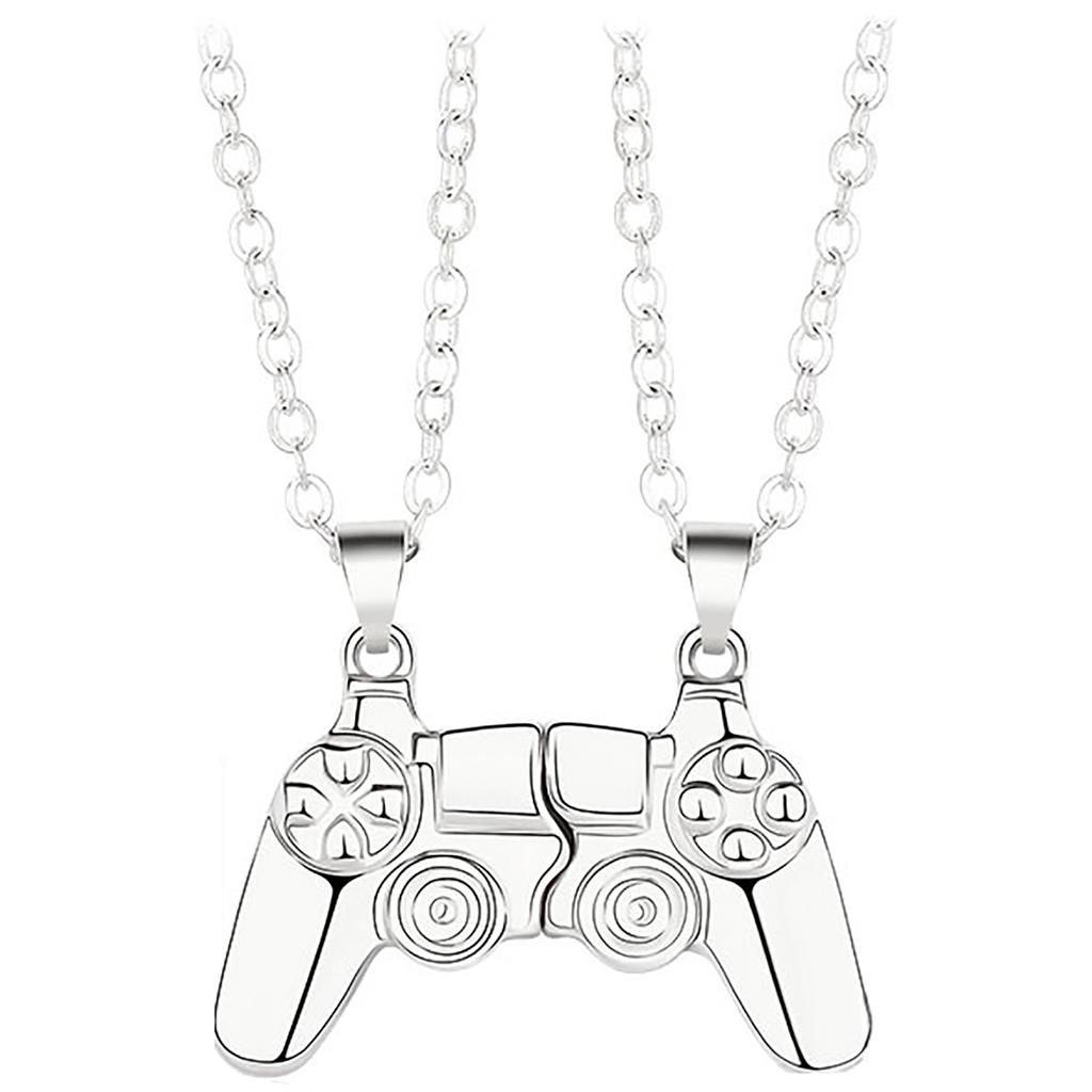 Магнитное ожерелье для пар, ожерелье из металлического сплава с подвеской в ​​виде геймпада, игровая консоль