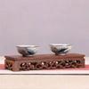 Coffee Tea Set Figurine Vase Display Stand Miniature Wood Bases Pedestal Flower Base Bonsai Plant Holder