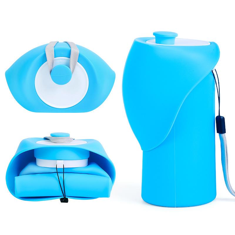 Foldable Dog Water Bottle Portable Travel Cup Leak Proof Silicone Pet Dispenser for Walking Hiking Camping Outdoor Use