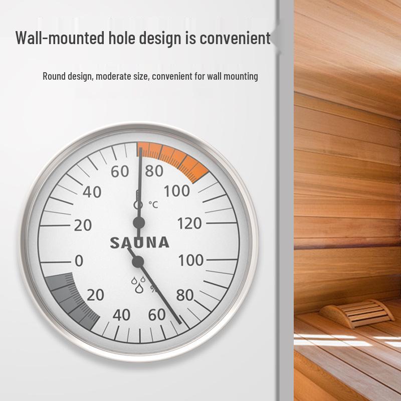 Настенный алюминиевый термогигрометр: Беспроводной высокотемпературный и влажностный измеритель для саун и парных