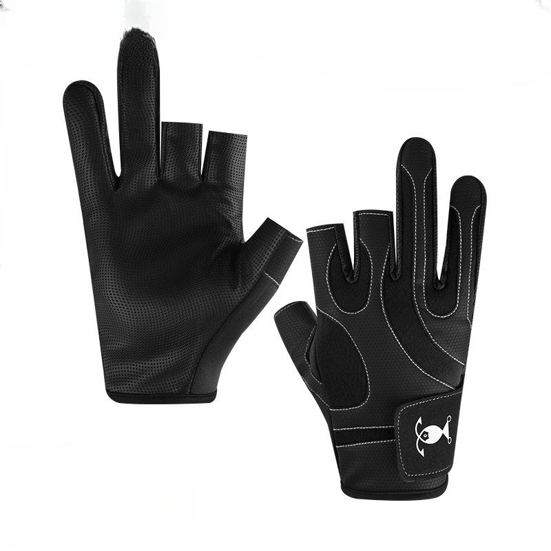Новые перчатки для рыбалки Luya с тремя пальцами, мужские, нескользящие, износостойкие, для рыбалки на открытом воздухе, снаряжение, перчатки для рыбалки на лету и со скал
