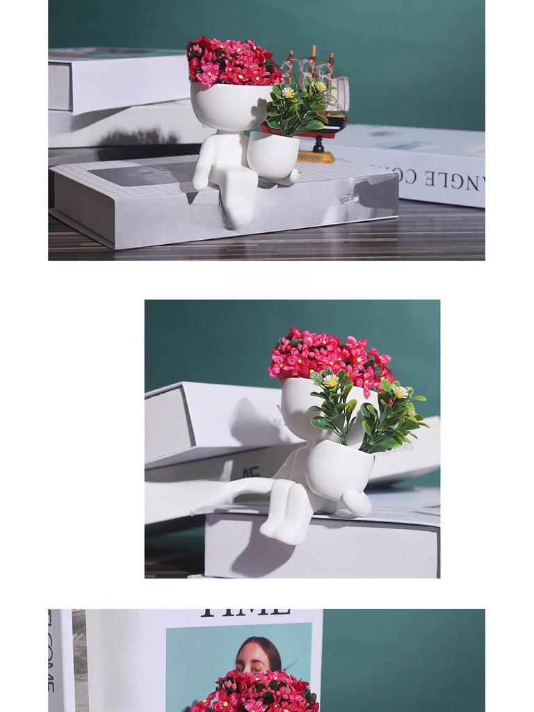 Мини-вазочка для суккулентов из керамики Cross-Border: Уникальный цветочный горшок в форме фасоли для декора дома и сада