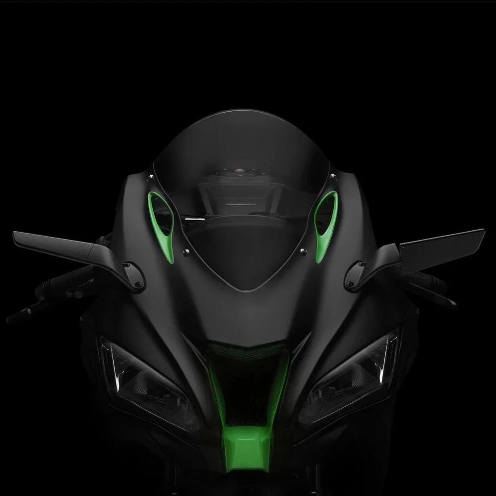 ZX-10 RR Motorcycle With LED Light Stealth Mirrors Winglets Mirror For Kawasaki ZX-10RR ZX-10R ZX10R Adjustable Rearview Mirrors
