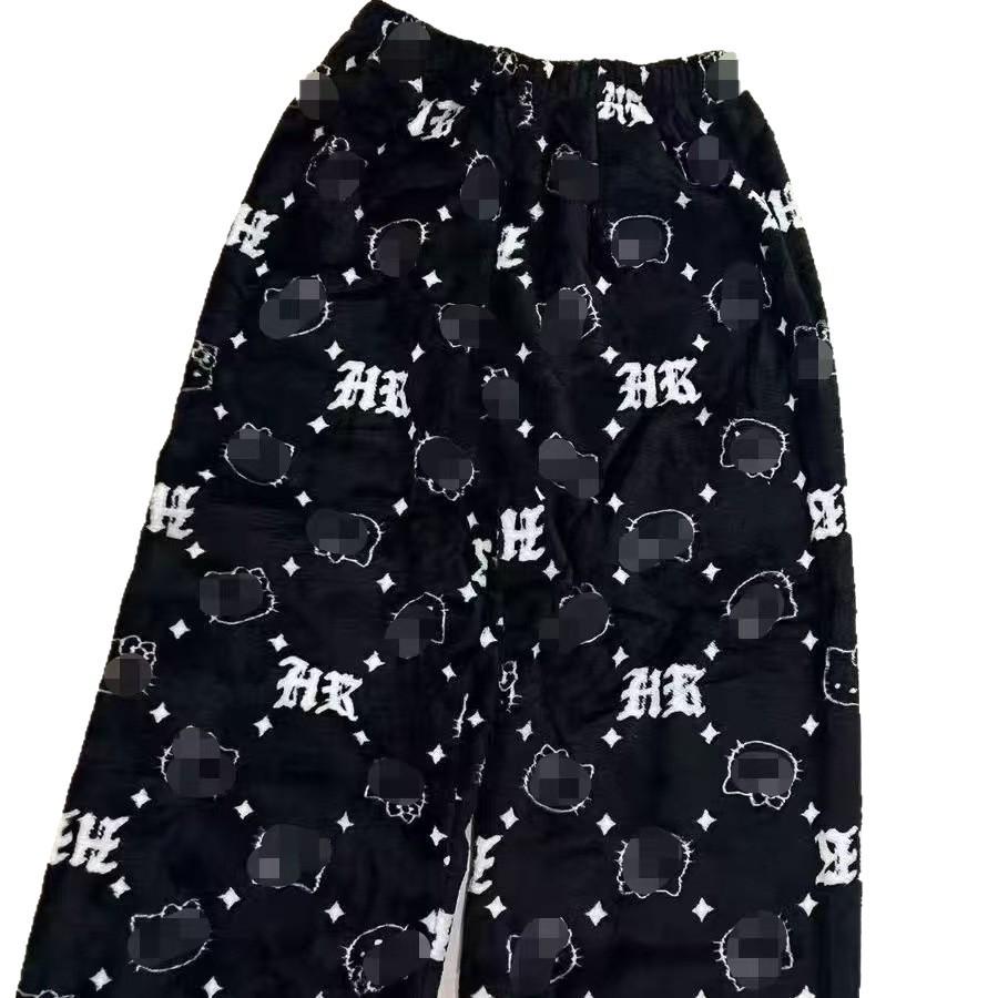 Вельветовые фланелевые рождественские пижамные штаны для дома и улицы