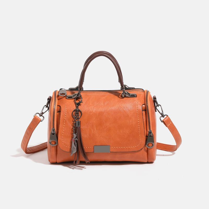 Удобная в носке винтажная сумка-подушка через одно плечо Straddle Boston, женская ручная сумка с бахромой