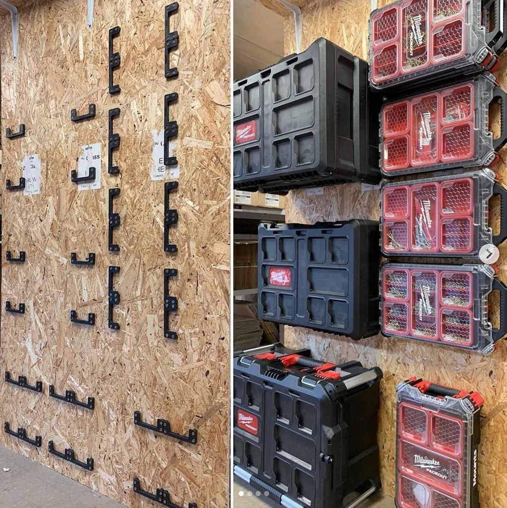 StealthMounts Кнехты Ножки Кнехты Система хранения ящика для инструментов Крепится где угодно Совместимо с Milwaukee Packout 'n' (6 упаковок) (красный)