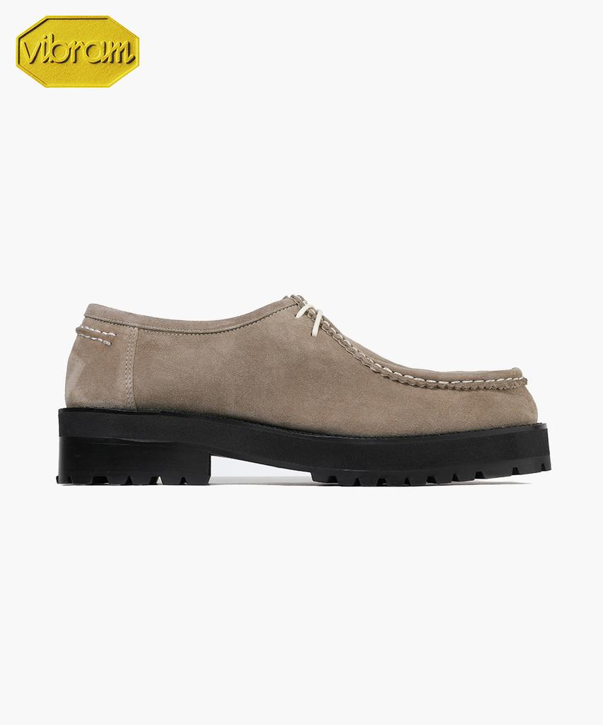 Firenze Atelier [Vibram] Смелая Форма 4,7 см Замшевые Мокасины 9009-Qs [Пепельно-Бежевый]