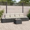 VidaXL 5-Piece Garden Sofa Set with Cushions Black Poly Rattan 3346927