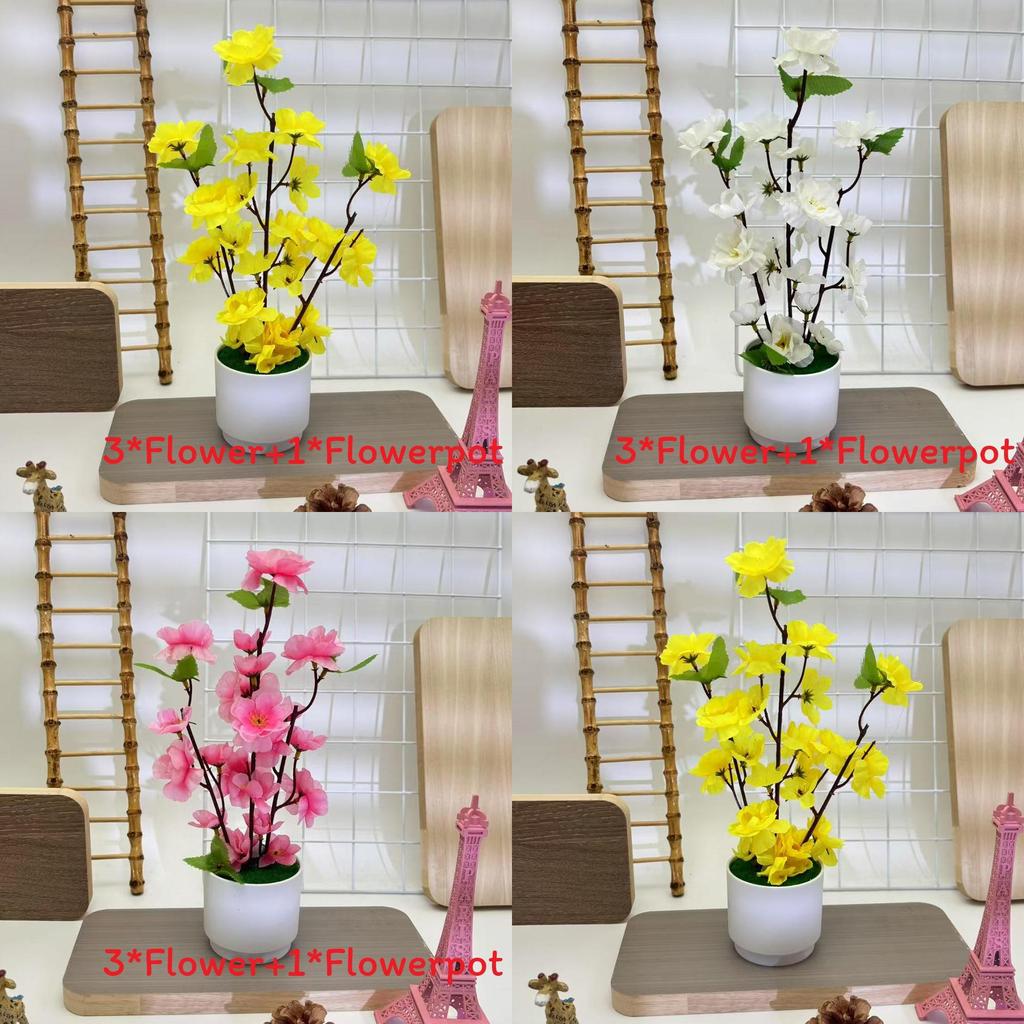 Fake Peach Blossom Plant With Realistic Texture For Outdoor Garden And Home Decor