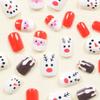 Christmas Press On Nail Snowman False Nail Santa Claus Acrylic Nail Lovely Elk Full Cover Stick on Nail for Woman