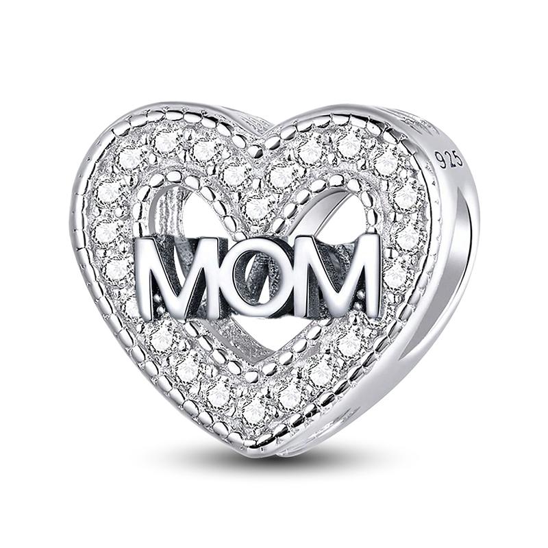 Медные подвески Циркон Розовое Сердце Любви Шармы Бусины Подходят для Оригинального Браслета Пан Браслеты DIY Ювелирные Изделия Для Женщин