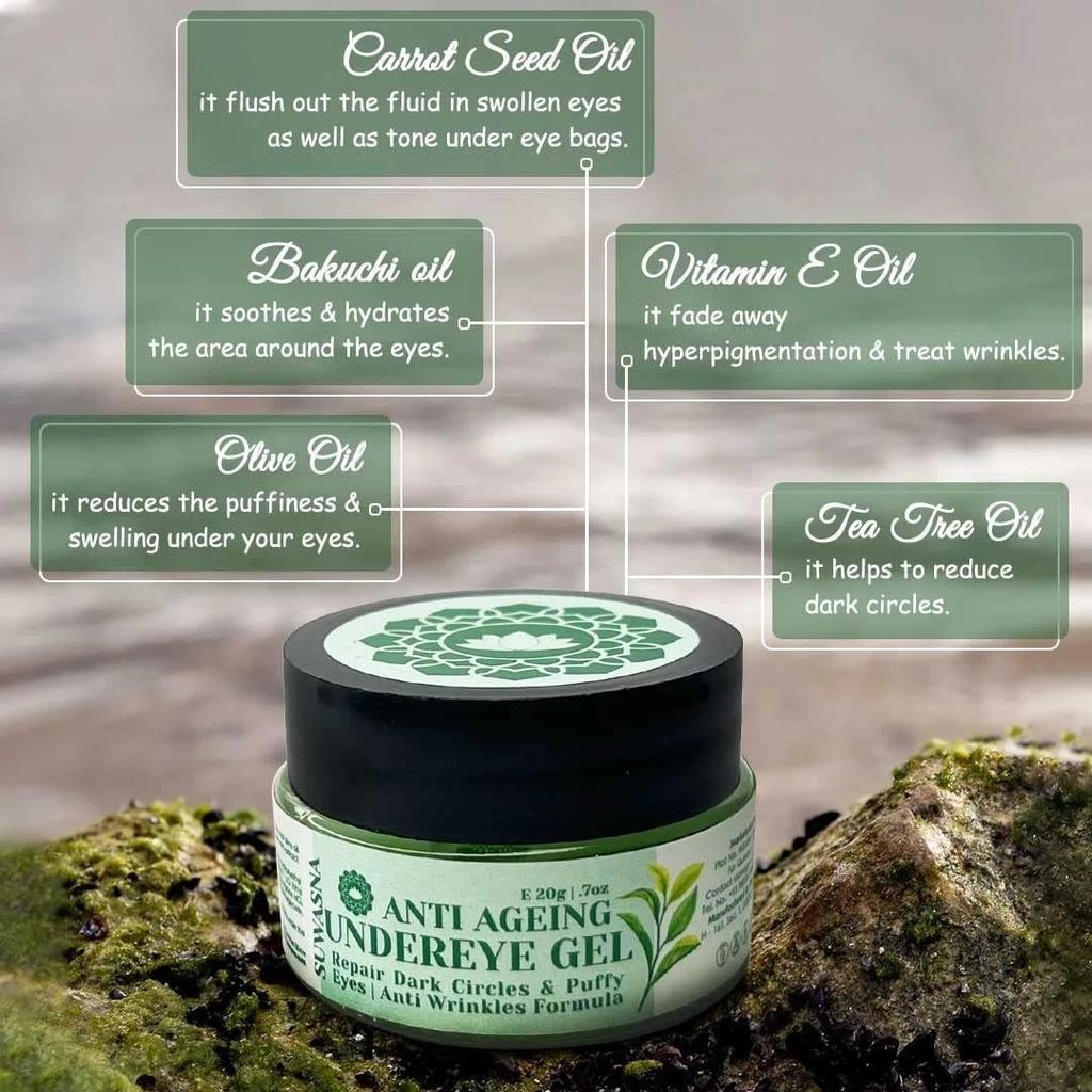 Suwasna Anti Aging Under Eye Gel For Dark Circles And Puffiness 20gm