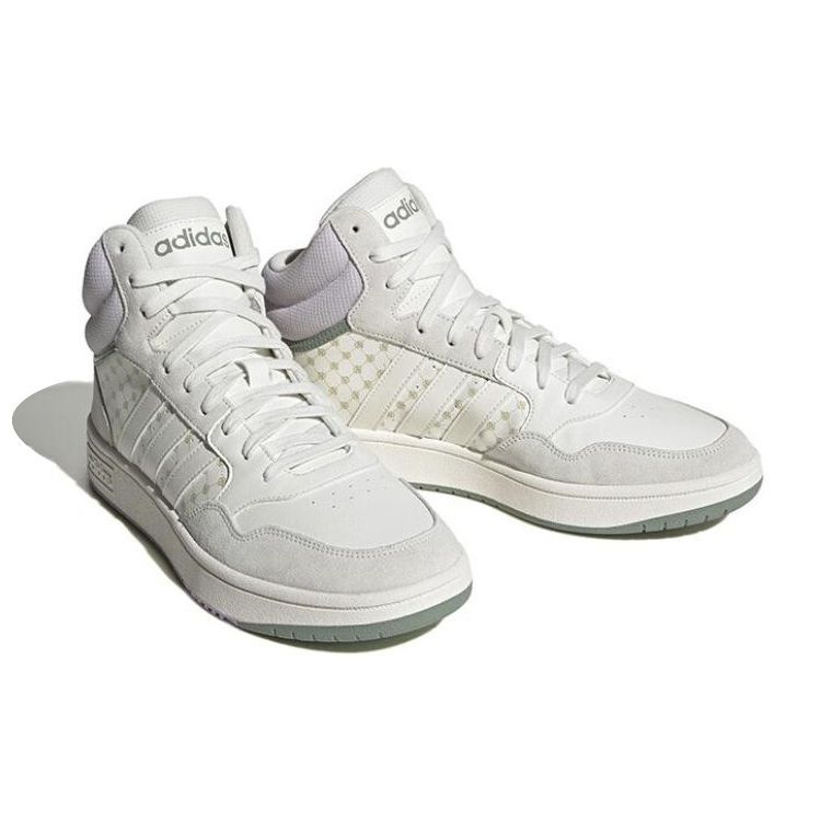 adidas Neo Hoops Mid Повседневные Нескользящие Прочные Кроссовки с Высоким Голенищем Унисекс Кроссовки Серые IG2817