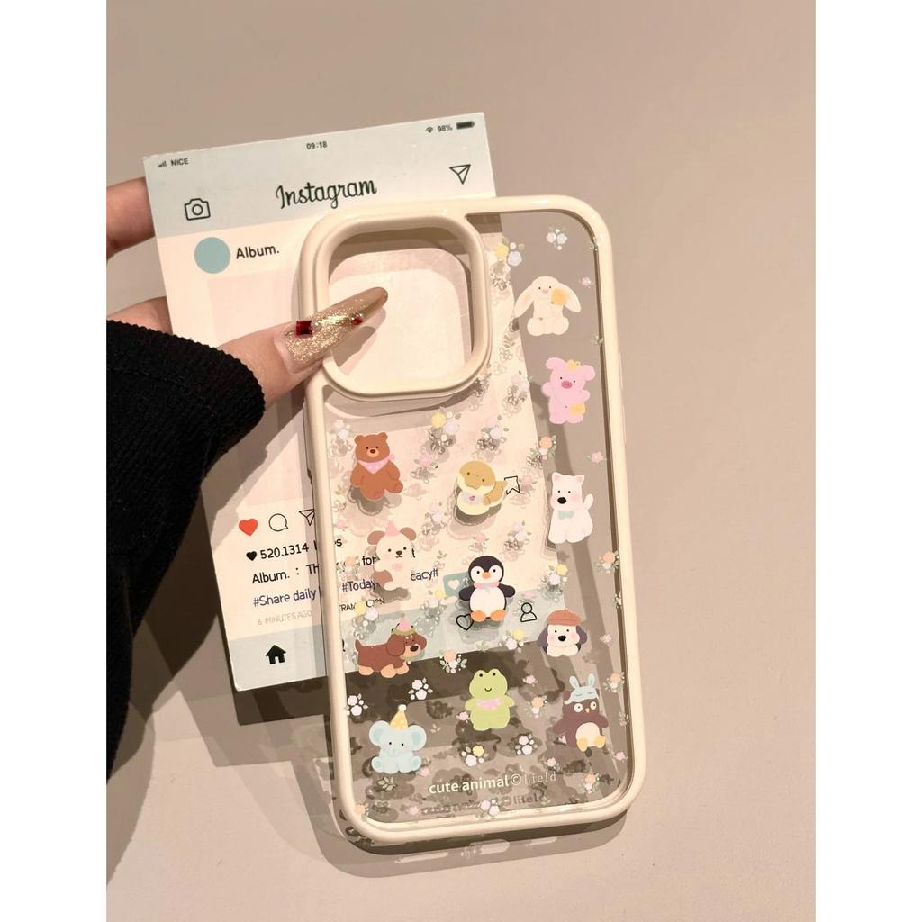 Screen Full of Cute Animals for Apple 16promax Mobile Phone Case for IPhone15pro Protective Case 14/13