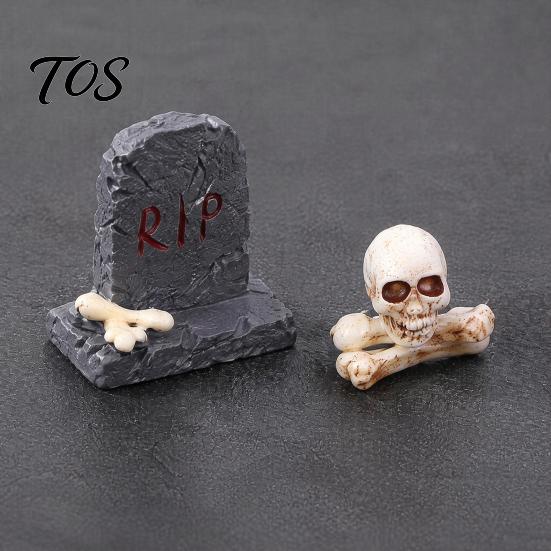 Aquatic Plant Tank Accessories Halloween Miniature Resin Ornaments, Micro Landscape Desktop Decor, Horror Small Statue Decor Scene for Fish