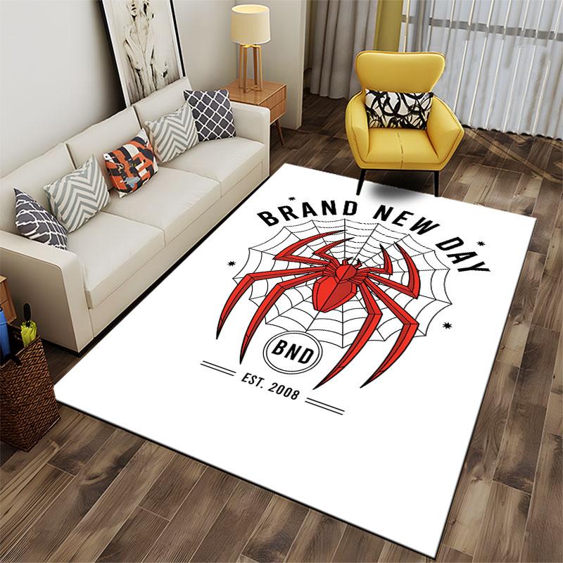 Red Spider Web Design Carpet suitable as a non-slip mat for the living room or bedroom sofa