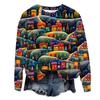 Fall and Winter Cross-Border New Arrival Sweatshirt Female 3D Digital Print Christmas round-Neck Shirt Tops Christmas Hoodie