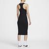 Nike Дышащее однотонное платье без рукавов SS24 Женские платья Черное FN3680010